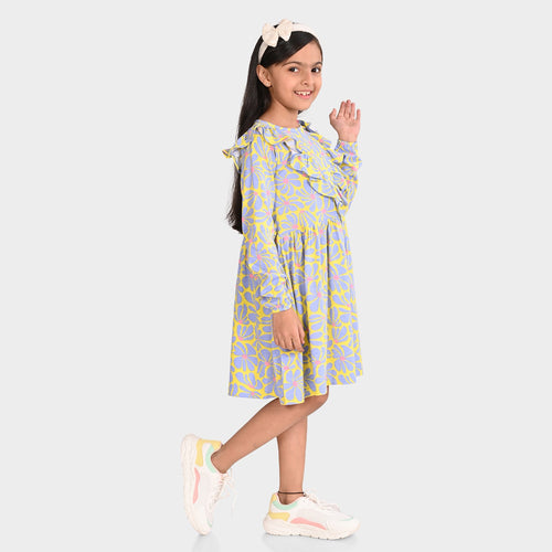 Girls Cotton Ruffel Style Dress