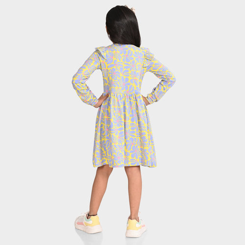 Girls Cotton Ruffel Style Dress