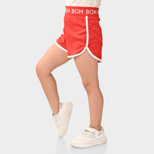 Girl Dolphine Red Regular Shorts