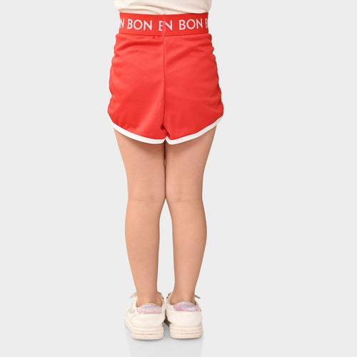 Girl Dolphine Red Regular Shorts