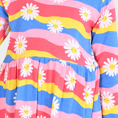 Girls Printed Full Sleeves Dress