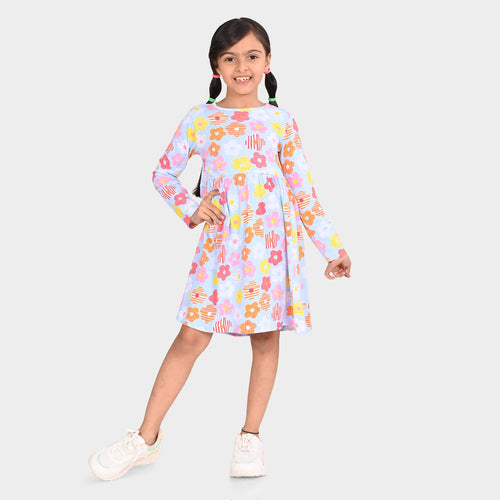 Girls Cotton Printed Dress