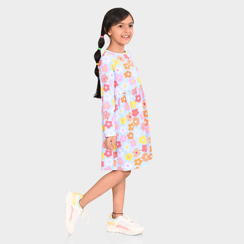Girls Cotton Printed Dress