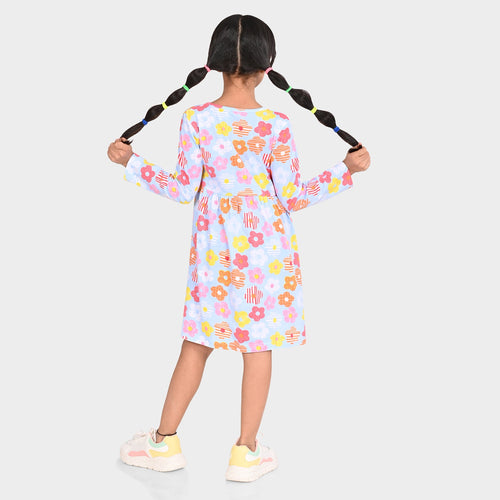 Girls Cotton Printed Dress