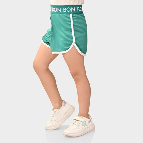 Girl Dolphine Green Regular Shorts