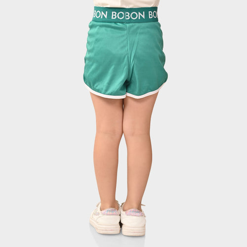 Girl Dolphine Green Regular Shorts