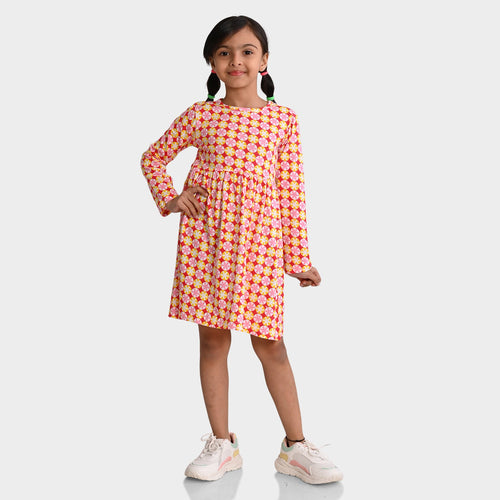 Girls Cotton Full Sleeves Dress