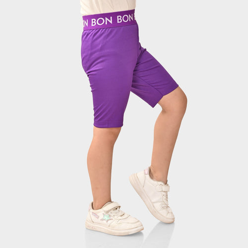 Girl Biker Purple Regular Long Shorts