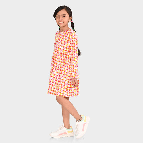 Girls Cotton Full Sleeves Dress
