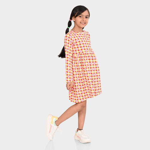 Girls Cotton Full Sleeves Dress