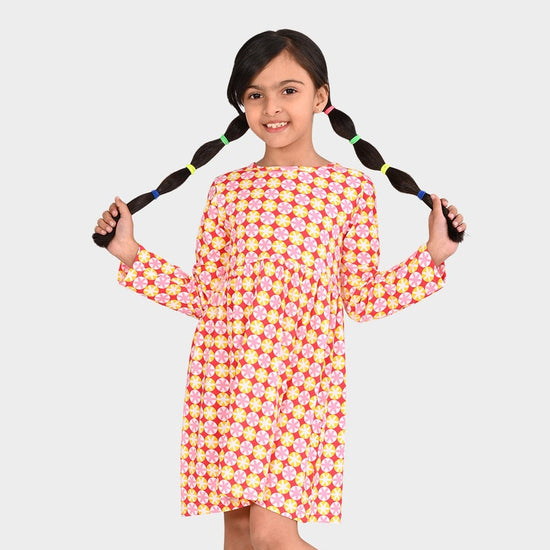 Girls Cotton Full Sleeves Dress
