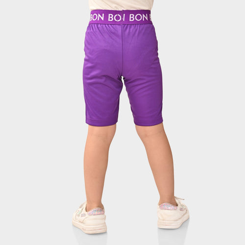 Girl Biker Purple Regular Long Shorts