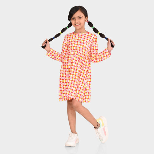 Girls Cotton Full Sleeves Dress