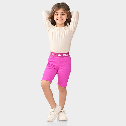 Girl Biker Pink Regular Long Shorts
