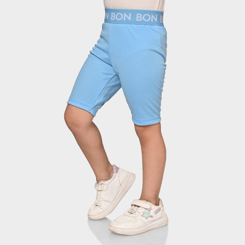 Girl Biker Blue Regular Long Shorts