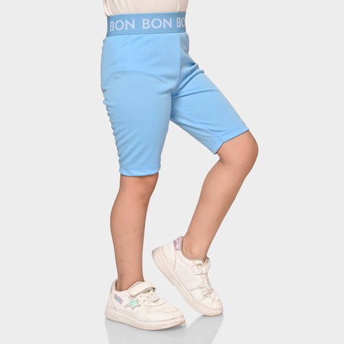 Girl Biker Blue Regular Long Shorts
