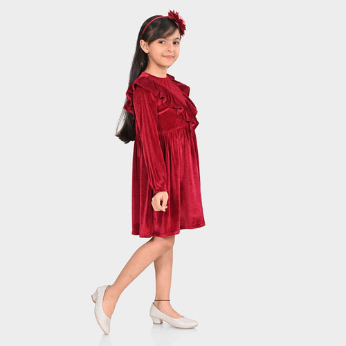 Girls Pleated Polyester Dress