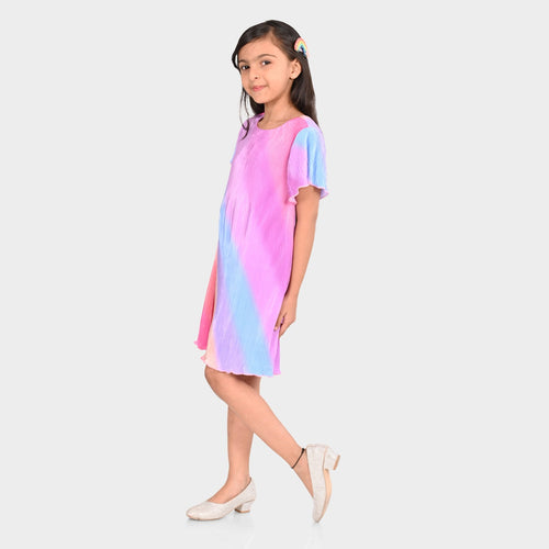 Girls Pleated Polyester Dress