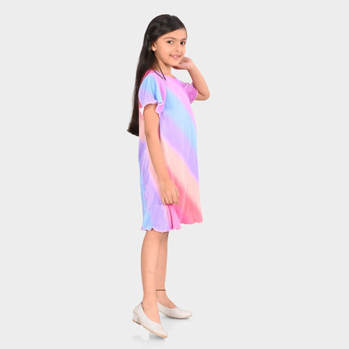 Girls Pleated Polyester Dress