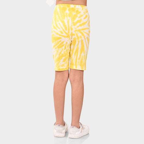 Girl Biker Yellow Regular Long Shorts