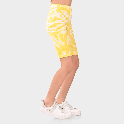 Girl Biker Yellow Regular Long Shorts