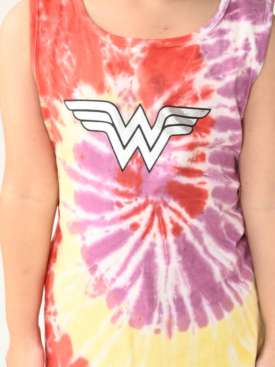 Girls Wonder Women Printed Fringe Top