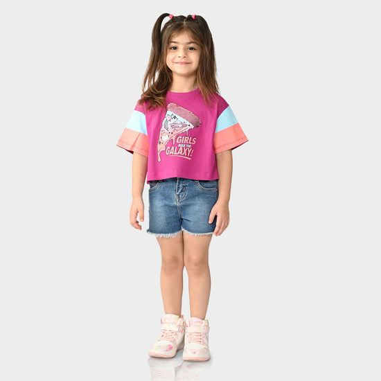 Girls Printed Cotton Crop Top