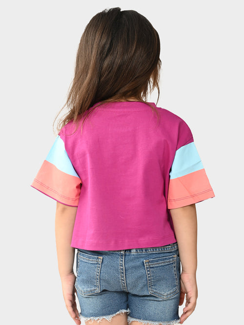 Girls Printed Cotton Crop Top