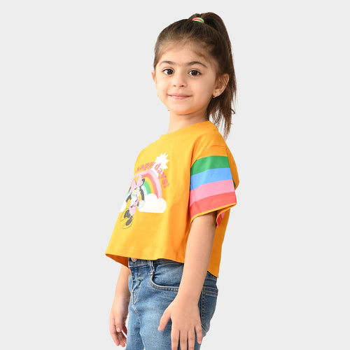 Girls Cotton Printed Crop Top