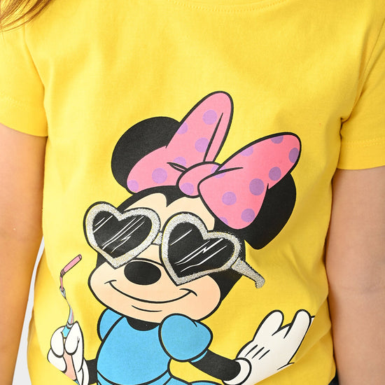 Girls Mickey Printed Knotted Top