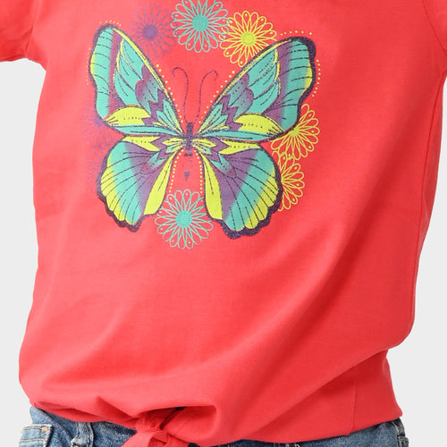 Girls Cotton Knotted Pink Top