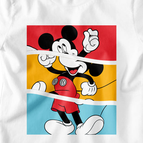 Boys Mickey Mouse Collage White Tshirt