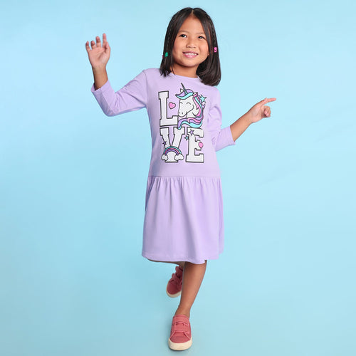 Love Printed Girls Dress