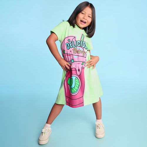 Delicious Thing Printed Hooded Girls Dress