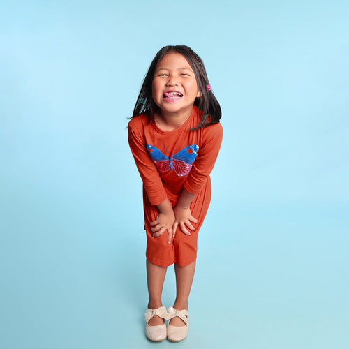 Butterfly Printed Girls Dress
