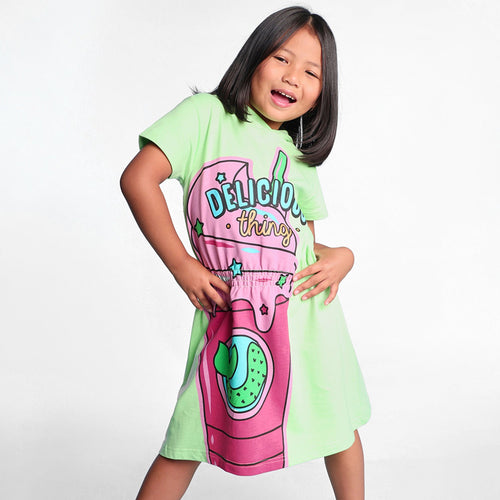 Delicious Thing Printed Hooded Girls Dress