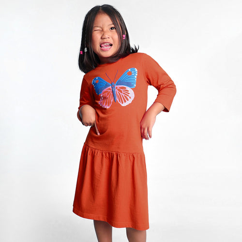 Butterfly Printed Girls Dress