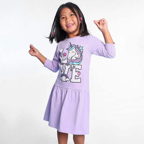 Love Printed Girls Dress