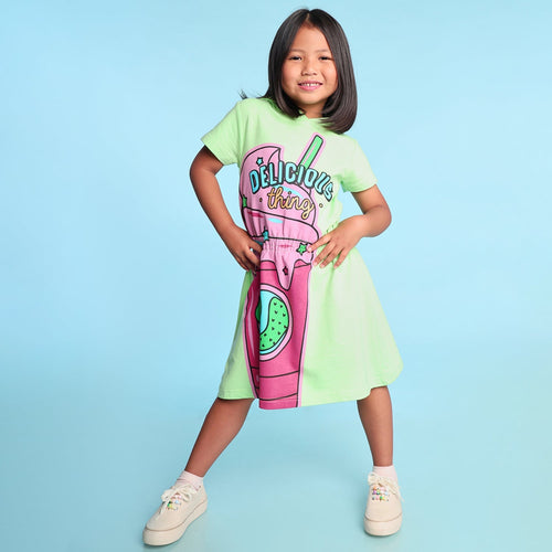 Delicious Thing Printed Hooded Girls Dress