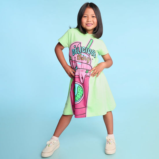 Delicious Thing Printed Hooded Girls Dress