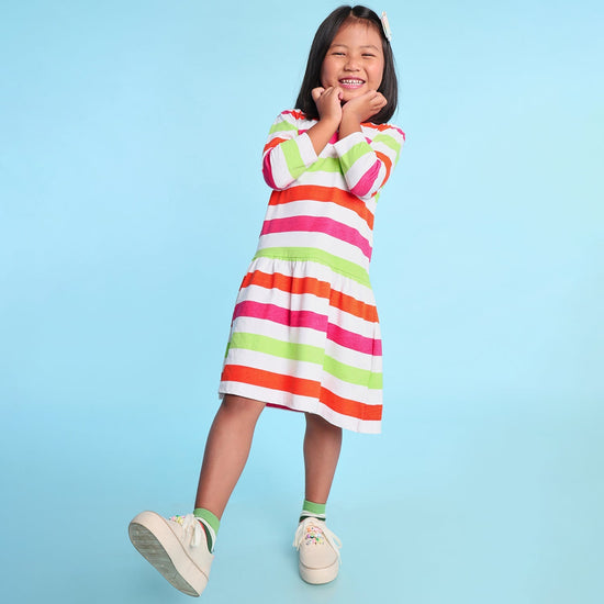 Colourful Striped Girls Dress