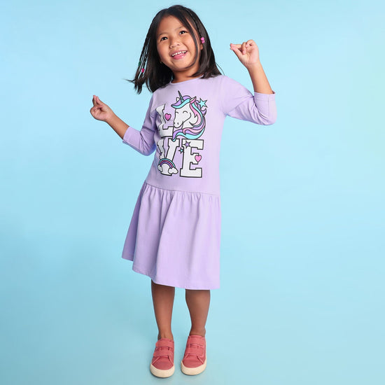 Love Printed Girls Dress