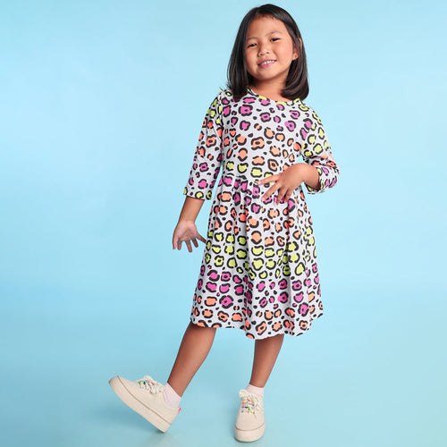 MultiColor Printed Girls Dress