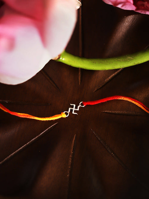 925 Silver-Swastik Rakhi for Kids