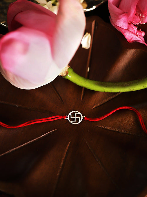 925 Silver-Swastik Rakhi for Kids