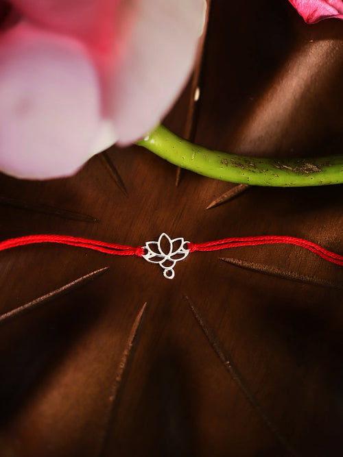925 Silver-lotus Rakhi for Kids