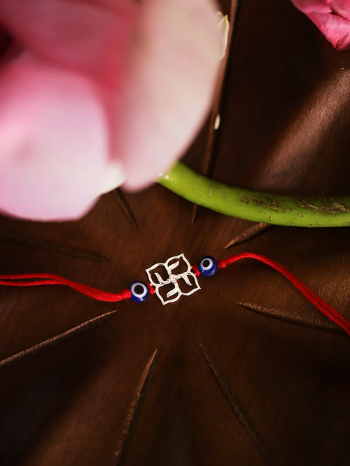 925 Silver-Swastik evil eye Rakhi for Kids