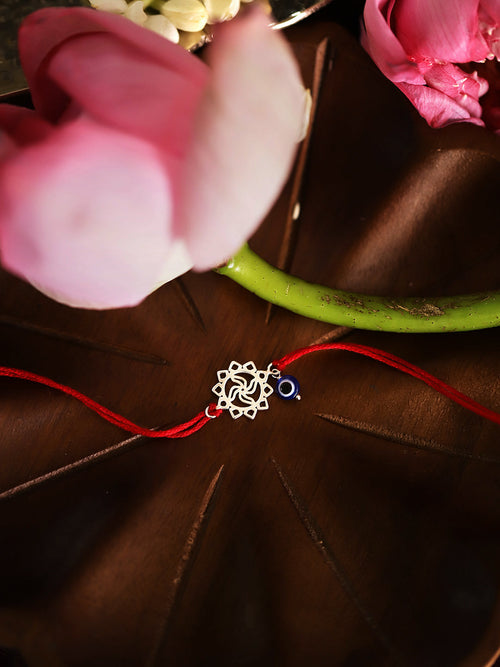 925 Silver-Swastik evil eye Rakhi for Kids