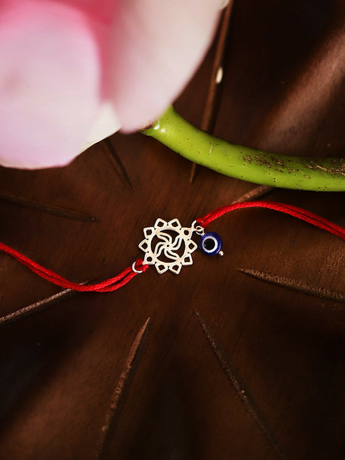 925 Silver-Swastik evil eye Rakhi for Kids