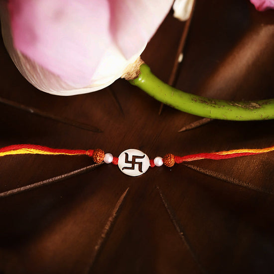 925 Silver-Swastik Rakhi for Kids